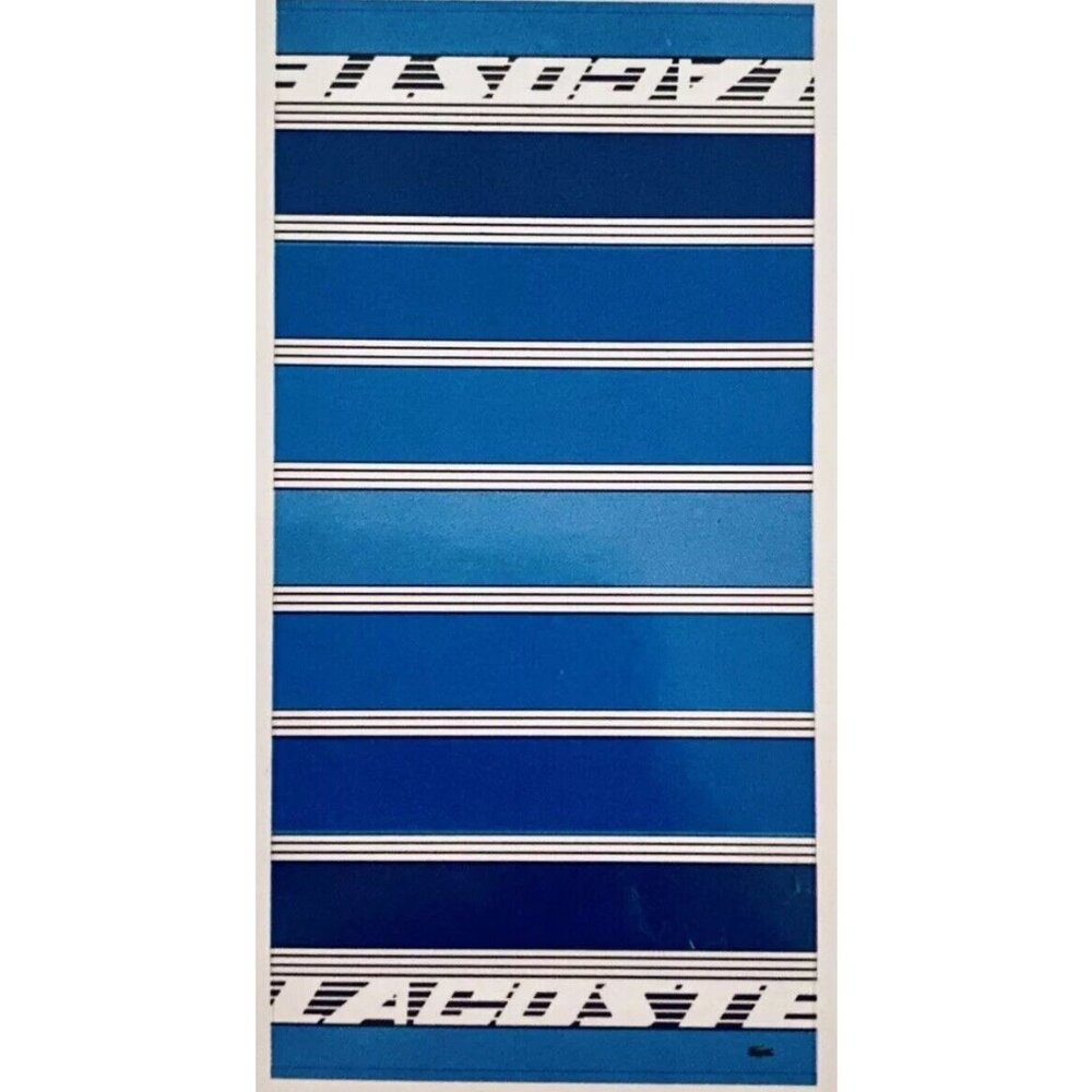 NWT Authentic 100% Cotton Lacoste Beach Towel  Large Waterfall Blue  New 36”x72”